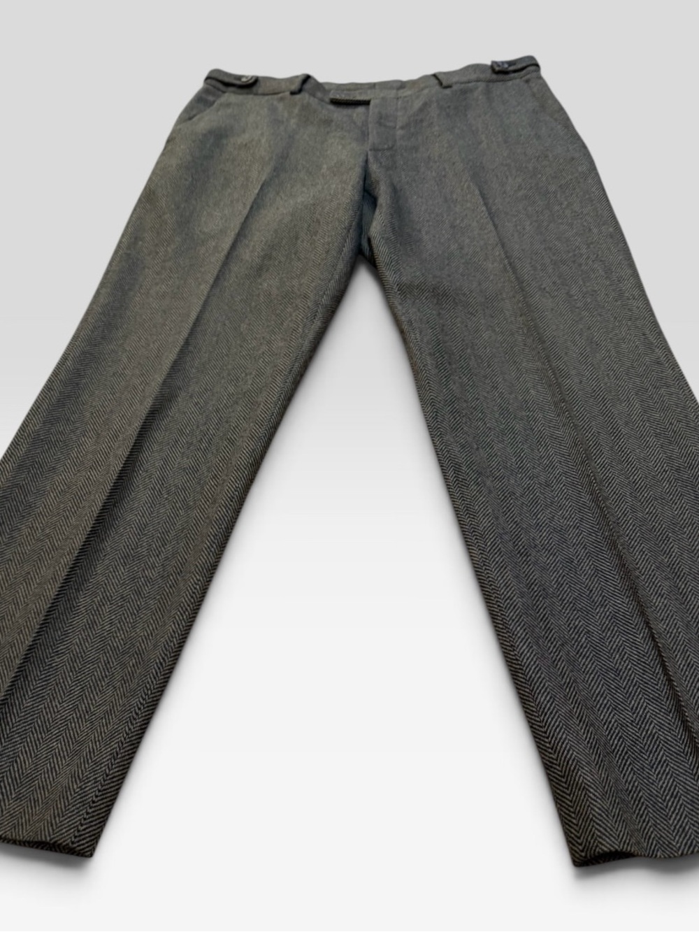 Authentic Gucci Men’s Heavy Wool Herringbone Straight Leg Trousers 36 x 31! - Picture 3 of 9